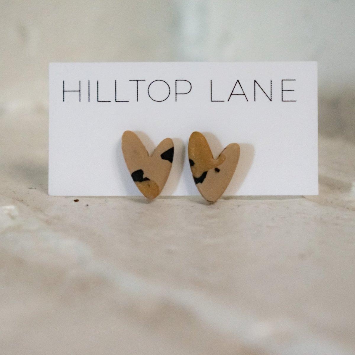 Dainty Leopard Print Heart Stud Earrings - Hilltop Lane Boutique