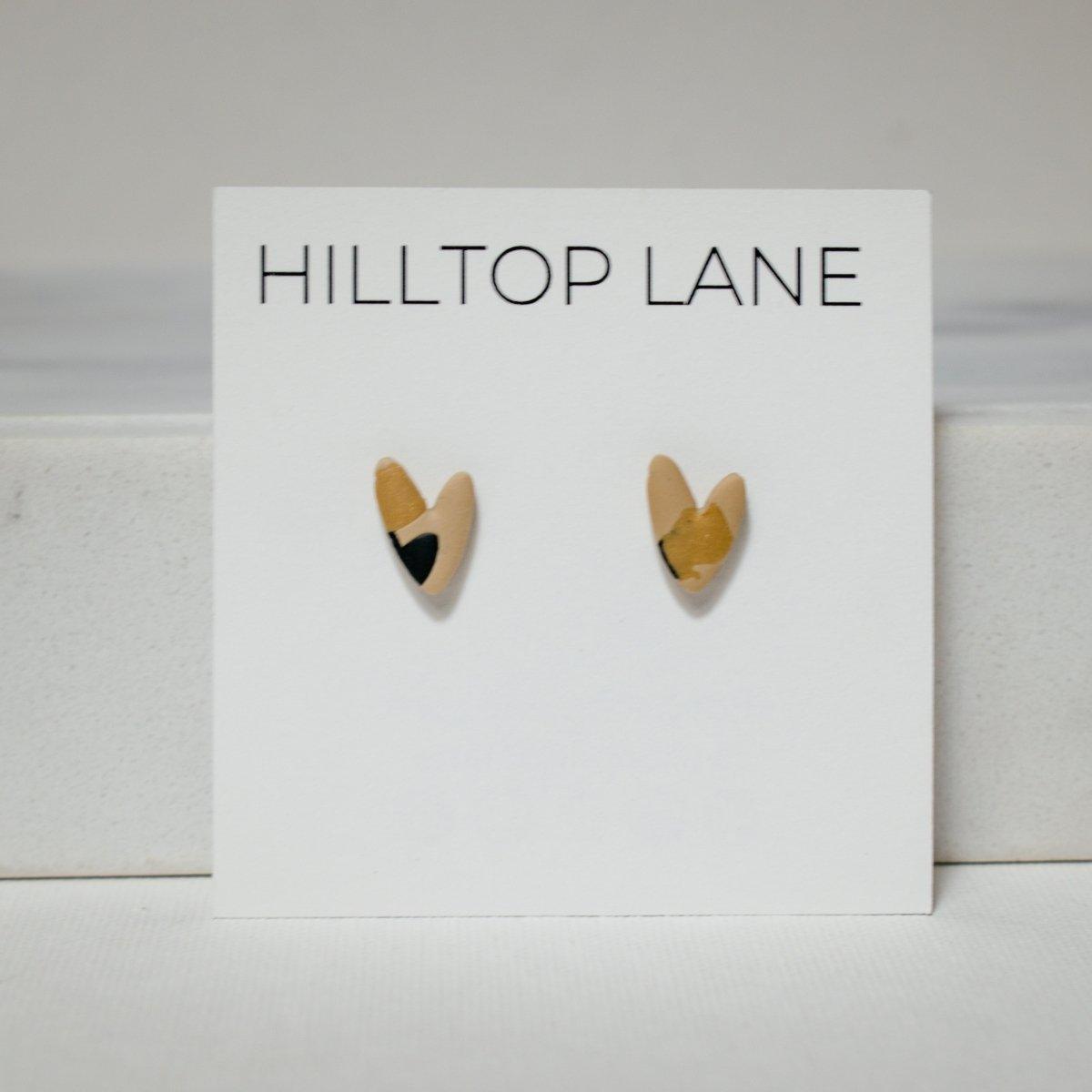 Dainty Leopard Print Heart Stud Earrings - Hilltop Lane Boutique