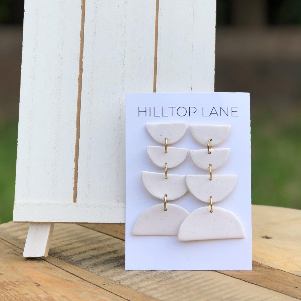 Connie | Beige Semi-Circle Clay Earrings - Hilltop Lane Boutique