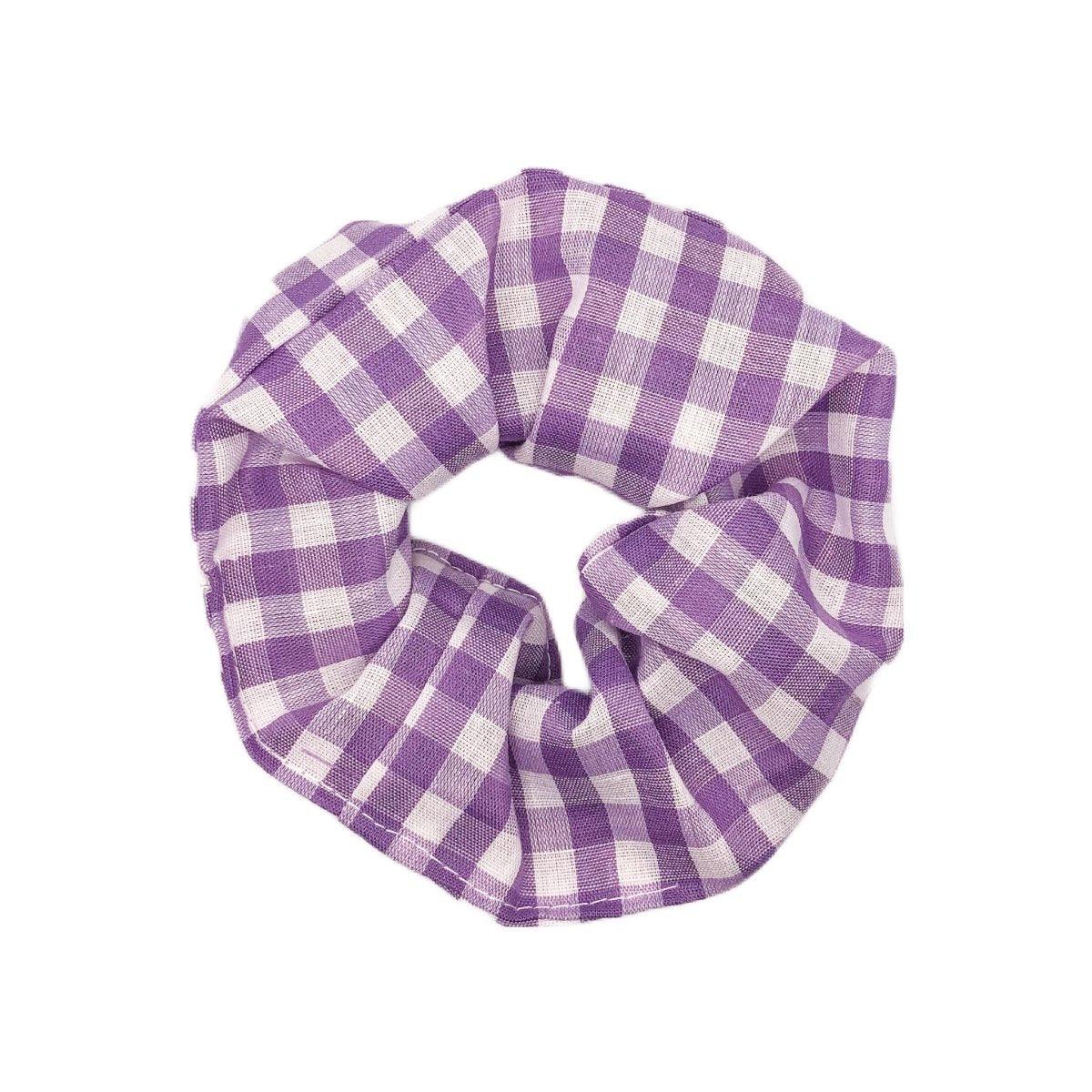 Lavender Gingham Handmade Scrunchies - Hilltop Lane Boutique