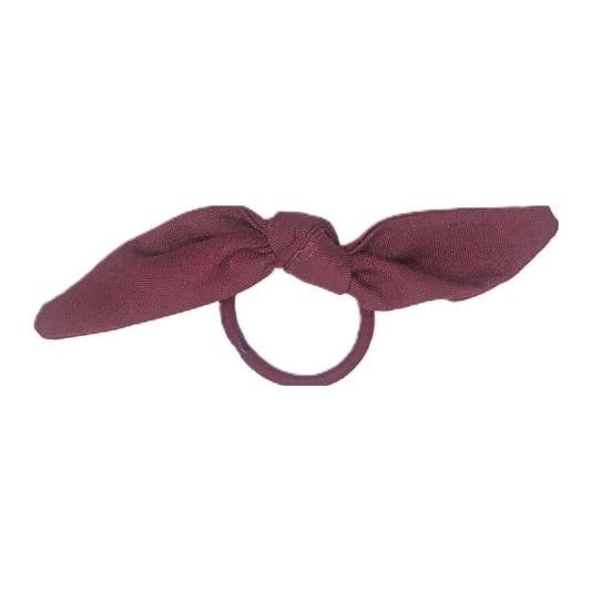 Maroon Bow Toddler Ponytail Holder - Hilltop Lane Boutique