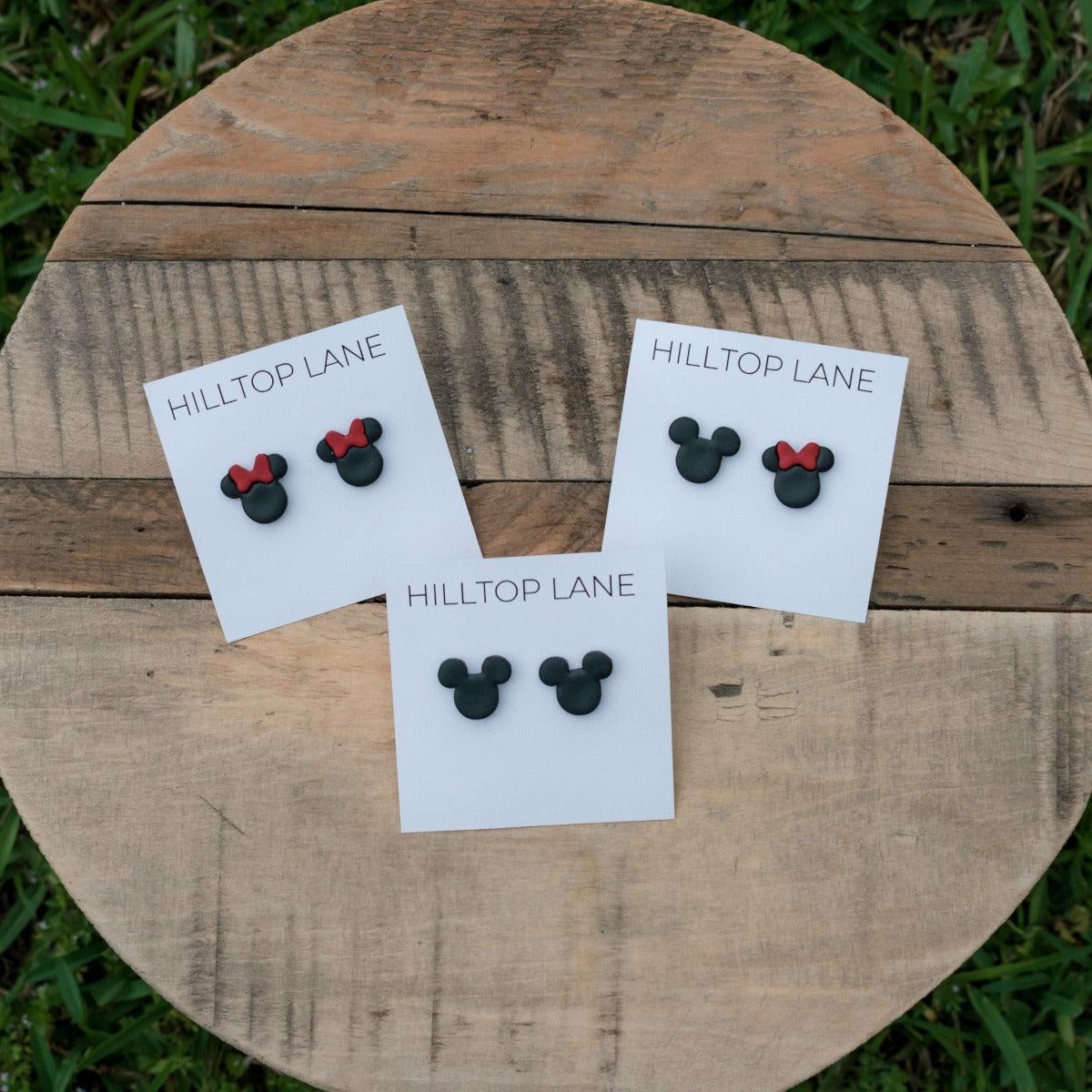 Mickey and Minnie Inspired Clay Stud Earrings - Hilltop Lane Boutique