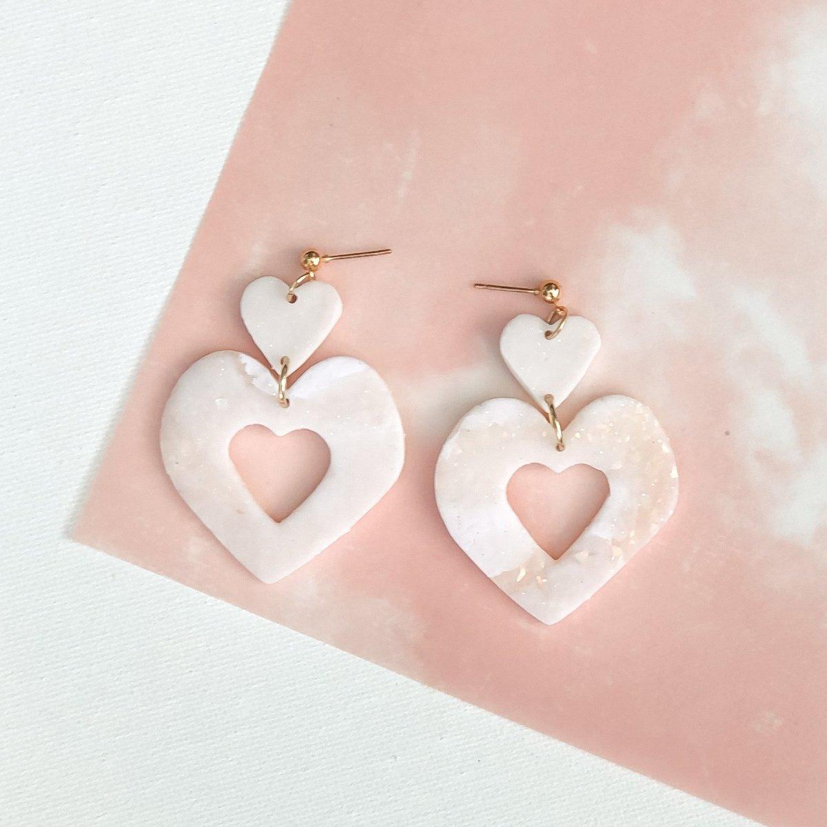 Soulshine | Opal Clay Heart Earrings - Hilltop Lane Boutique