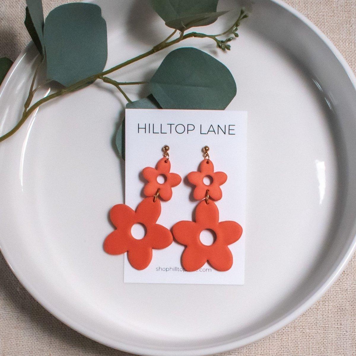 Anna Beth | Oversized Daisy Clay Earrings - Hilltop Lane Boutique