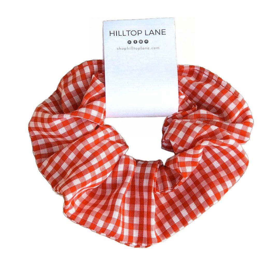 Red Gingham Handmade Scrunchies - Hilltop Lane Boutique