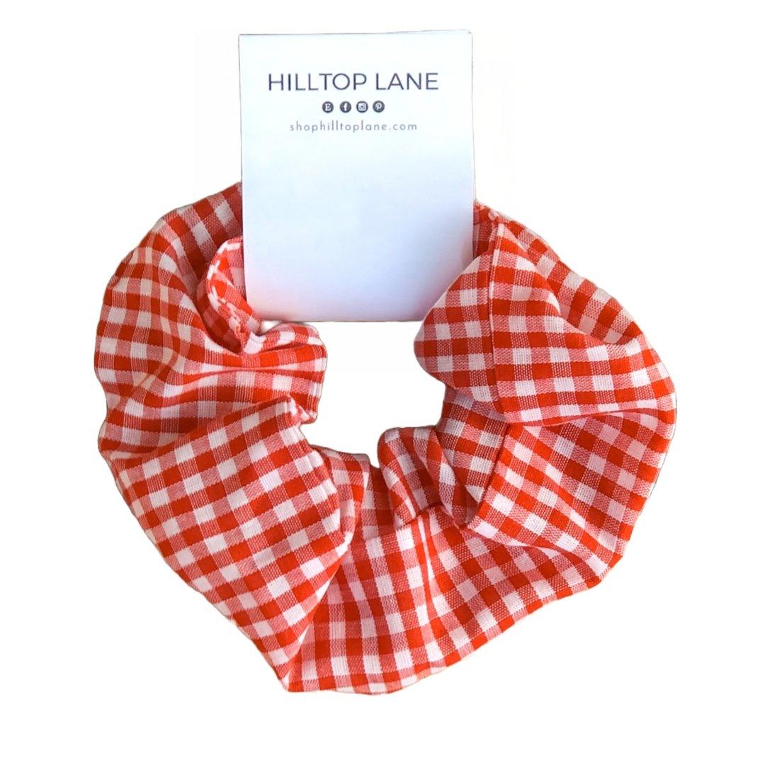 Red Gingham Handmade Scrunchies - Hilltop Lane Boutique