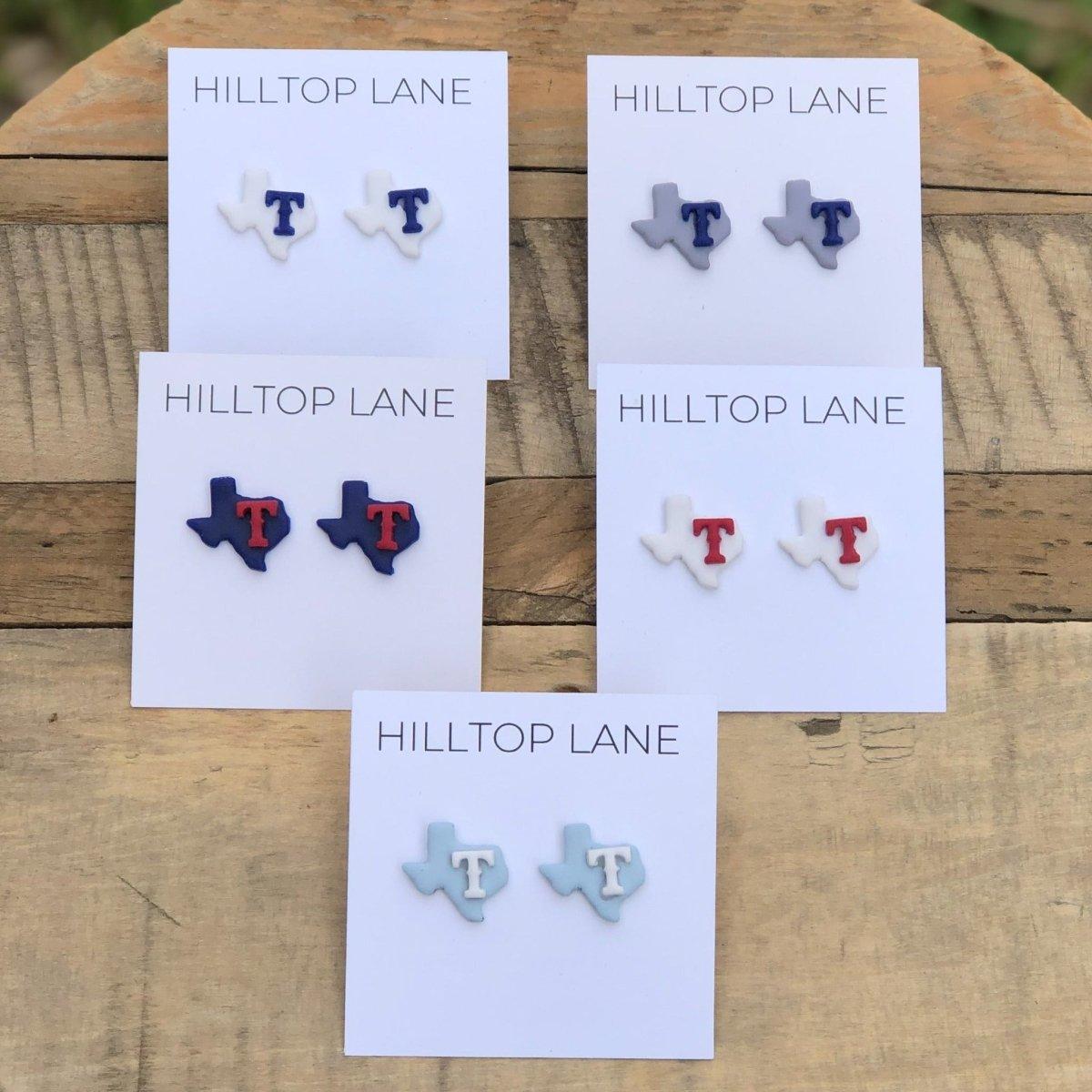 Texas Rangers Handmade Stud Earrings - Hilltop Lane Boutique