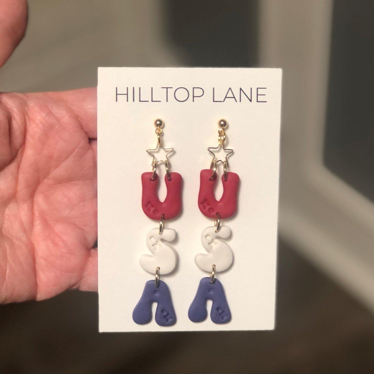 USA Patriotic Earrings - Hilltop Lane Boutique