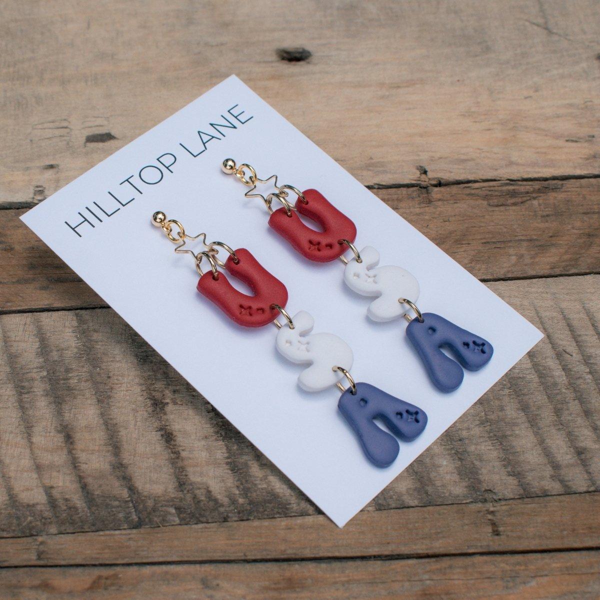 USA Patriotic Earrings - Hilltop Lane Boutique