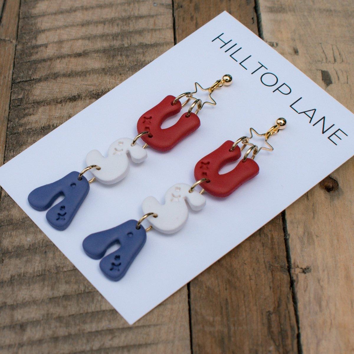 USA Patriotic Earrings - Hilltop Lane Boutique