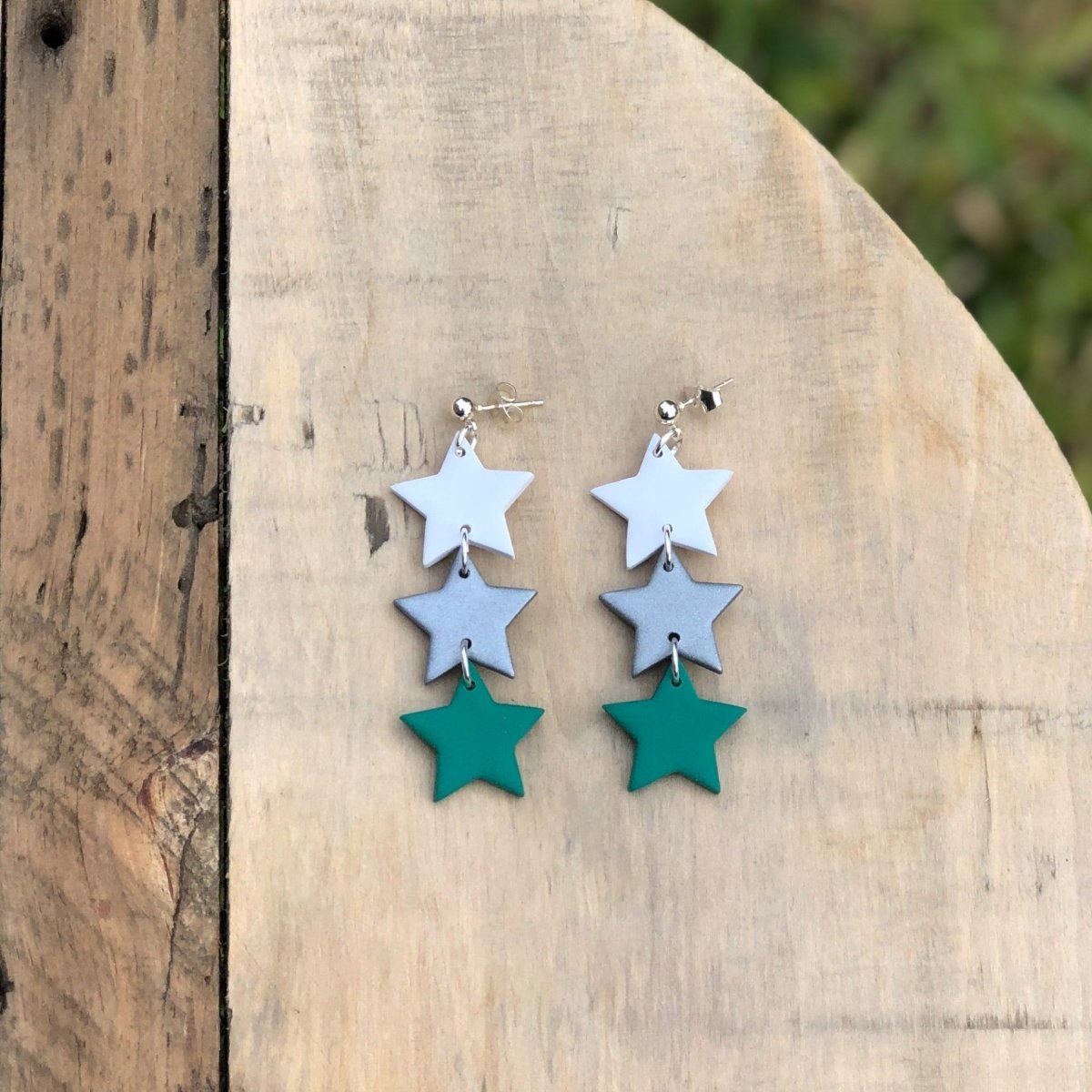 Dallas Stars Victory Green Handmade Earrings