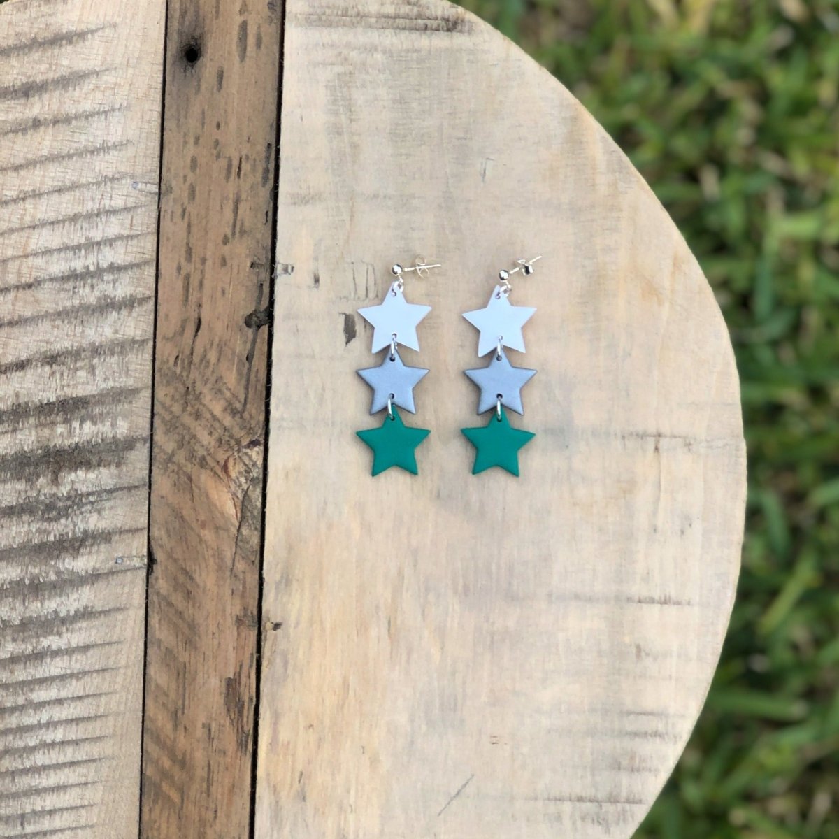 Dallas Stars Victory Green Handmade Earrings