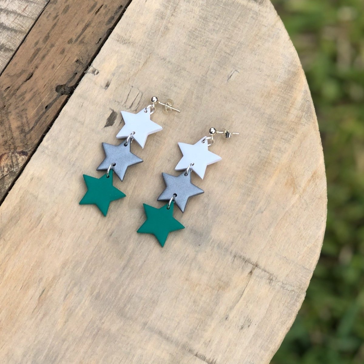 Dallas Stars Victory Green Handmade Earrings