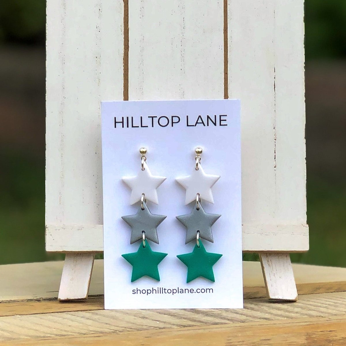 Dallas Stars Victory Green Handmade Earrings