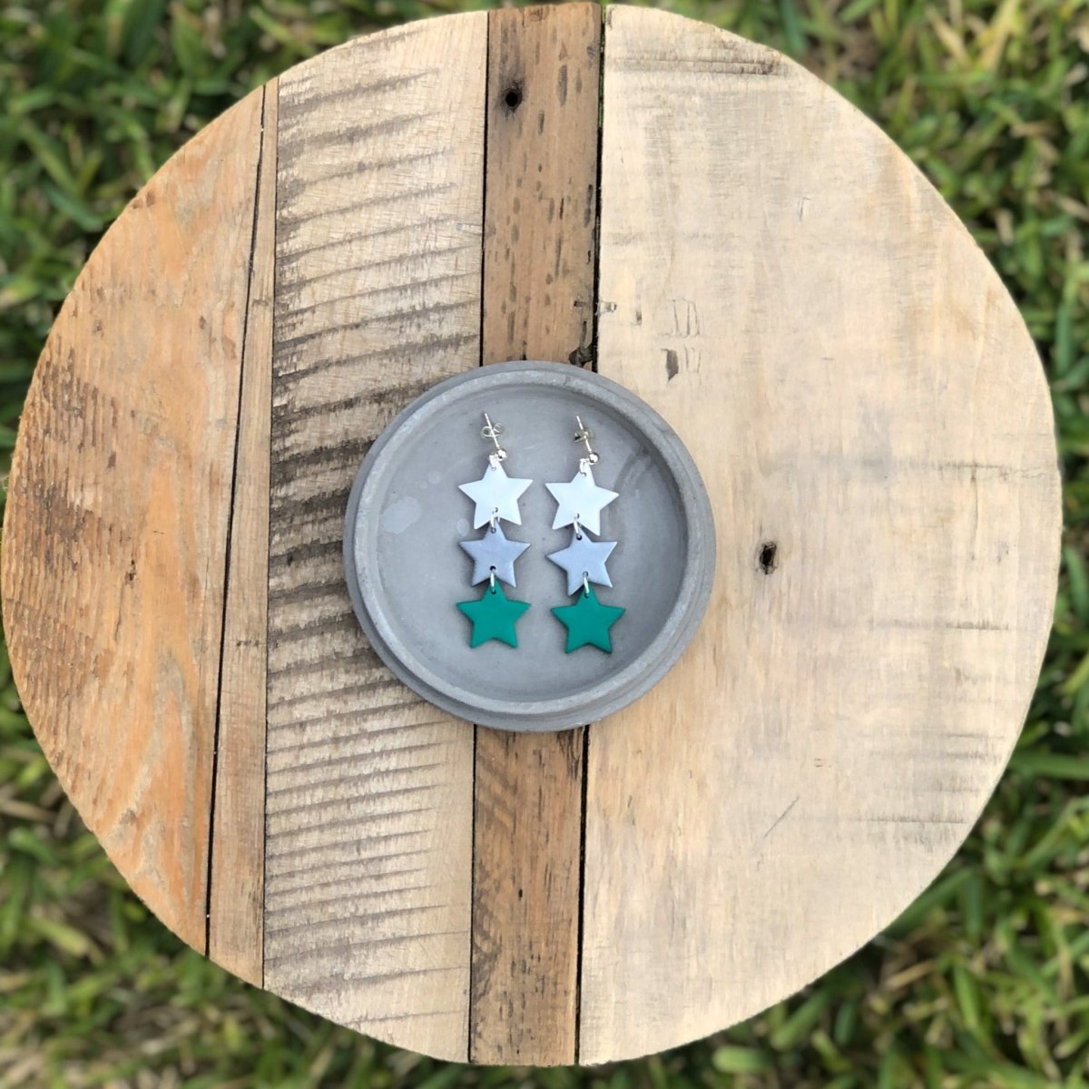 Dallas Stars Victory Green Handmade Earrings