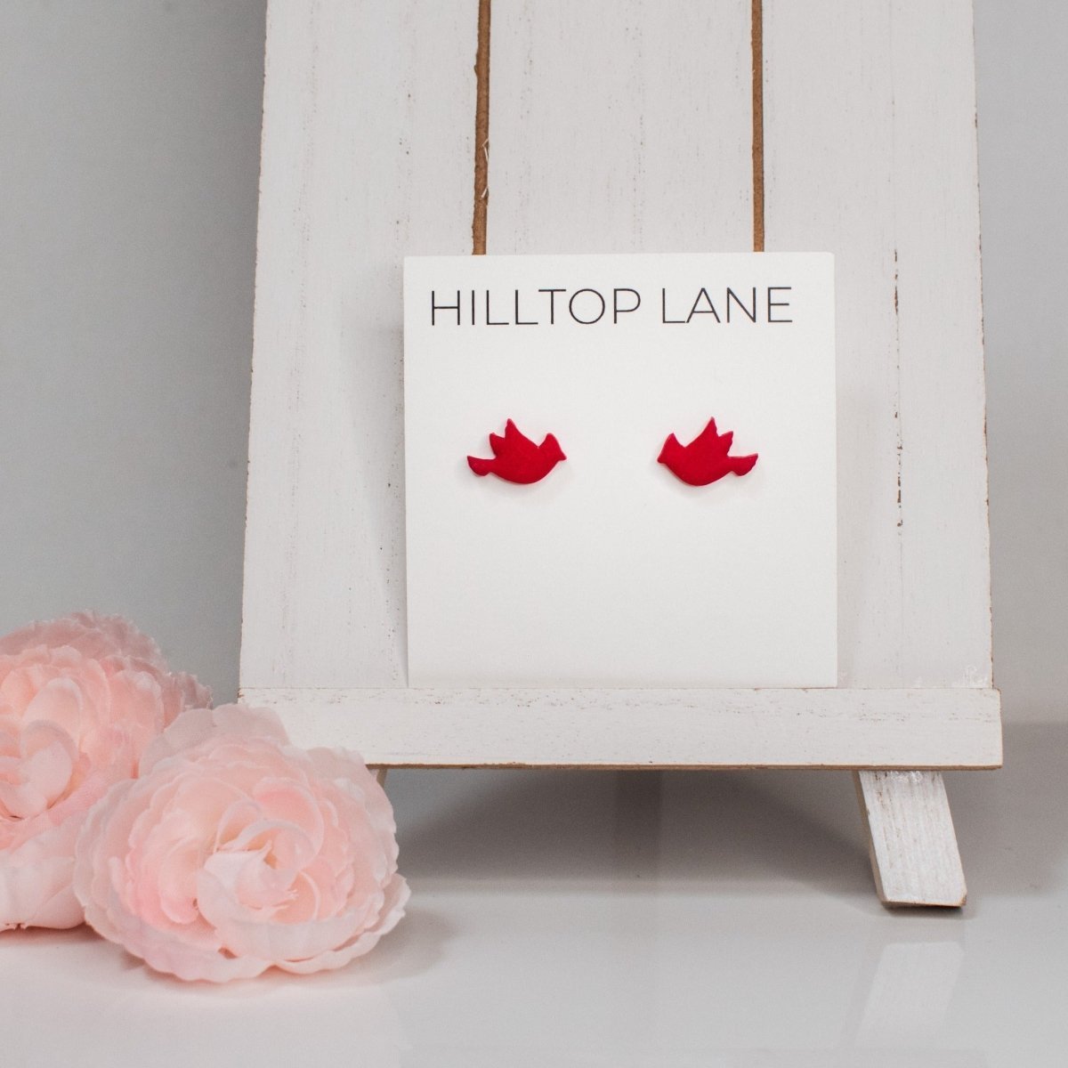 Cardinal Clay Stud Earrings - Hilltop Lane Boutique