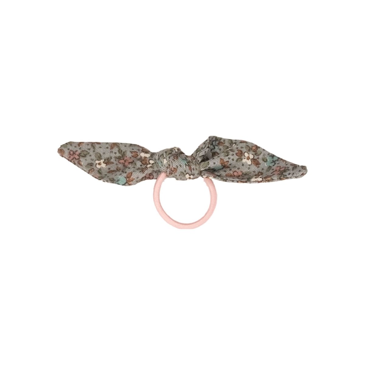 Gray Calico Floral Toddler Ponytail Holder - Hilltop Lane Boutique