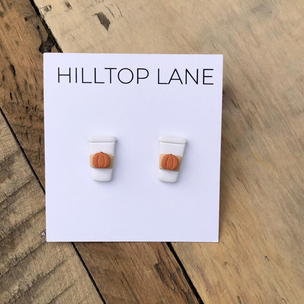 Pumpkin Spice Latte Handmade Post Earrings - Hilltop Lane Boutique