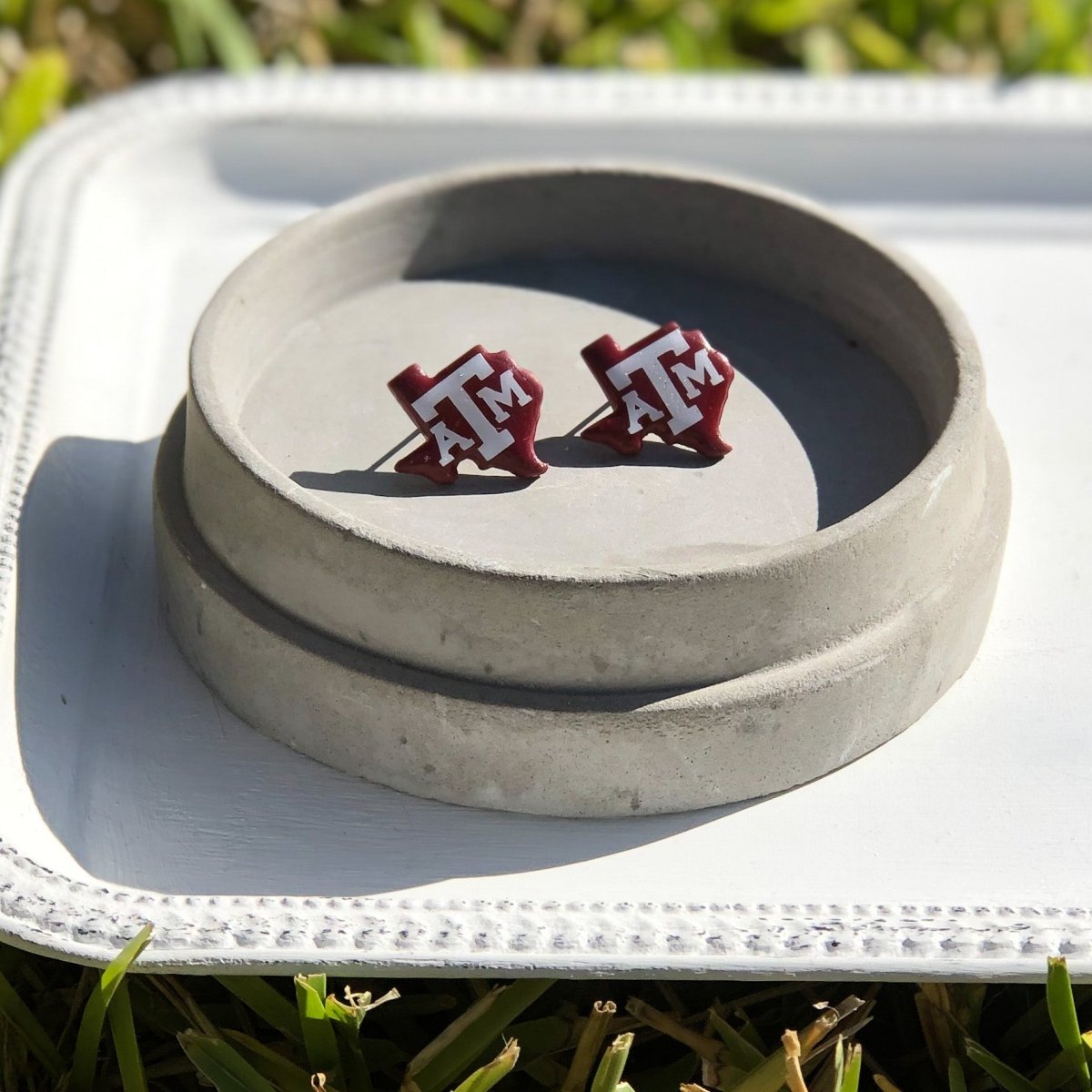 Texas A&M Maroon Stud Earrings