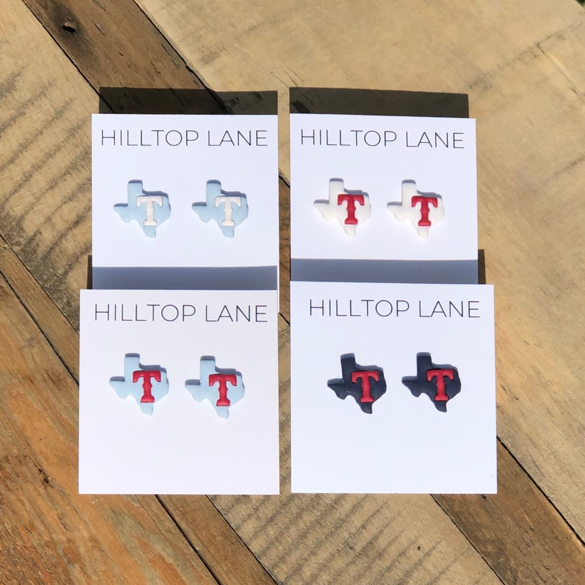 Texas Rangers Handmade Stud Earrings - Hilltop Lane Boutique