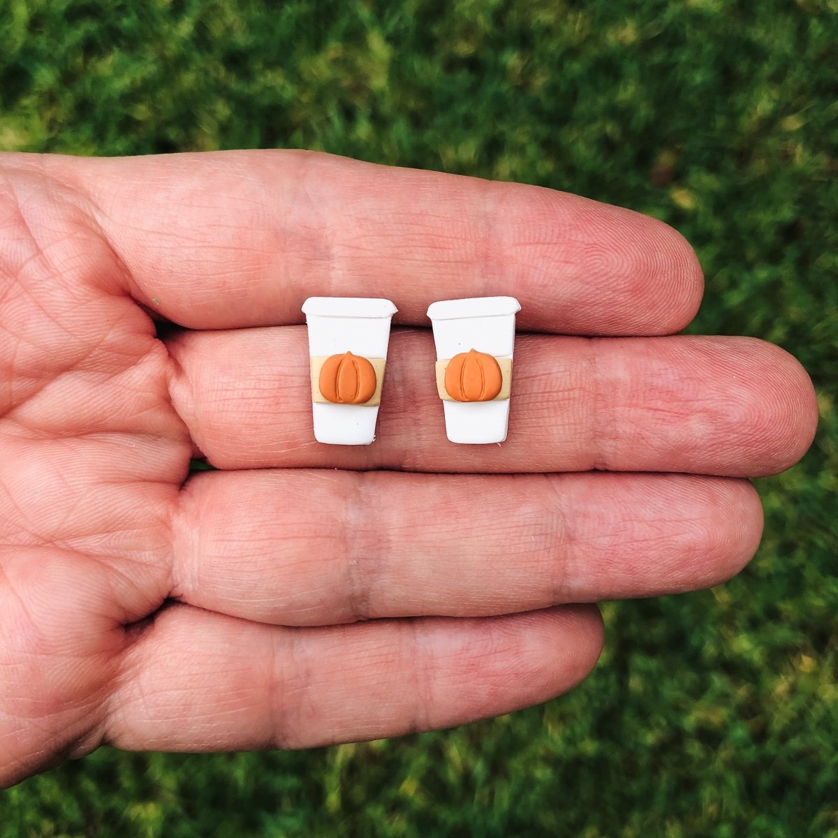 Pumpkin Spice Latte Handmade Post Earrings - Hilltop Lane Boutique