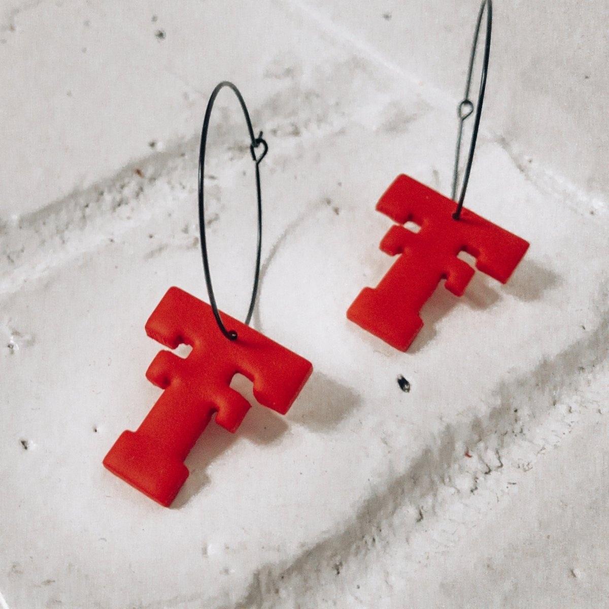 Texas Tech Hoop Earrings