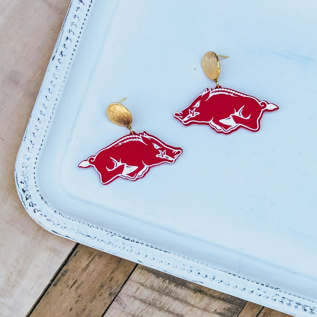 Arkansas Razorbacks Logo Earrings