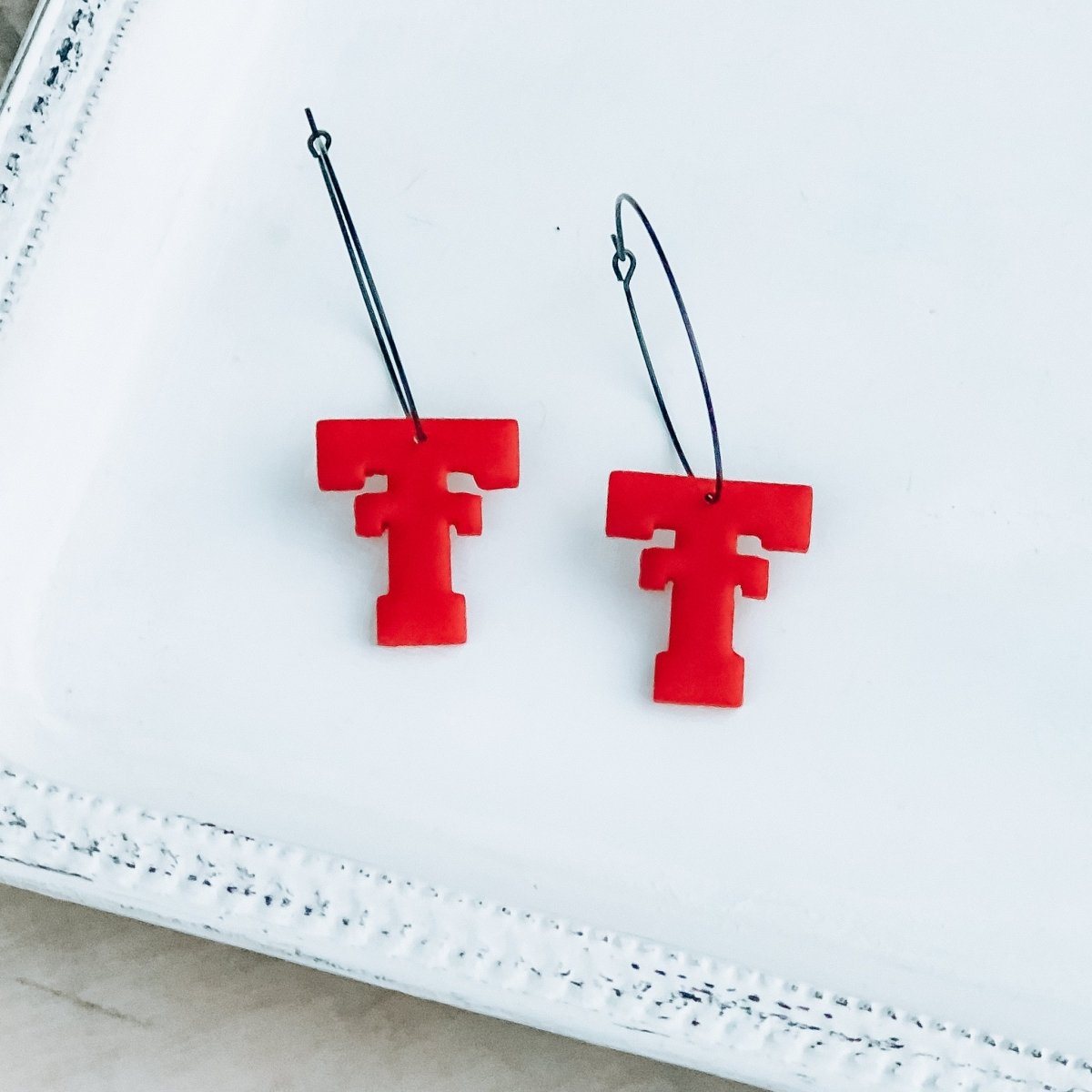 Texas Tech Hoop Earrings