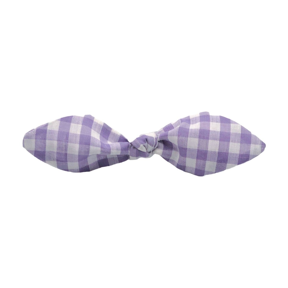 Lavender Gingham Top Knot Ponytail Holder - Hilltop Lane Boutique