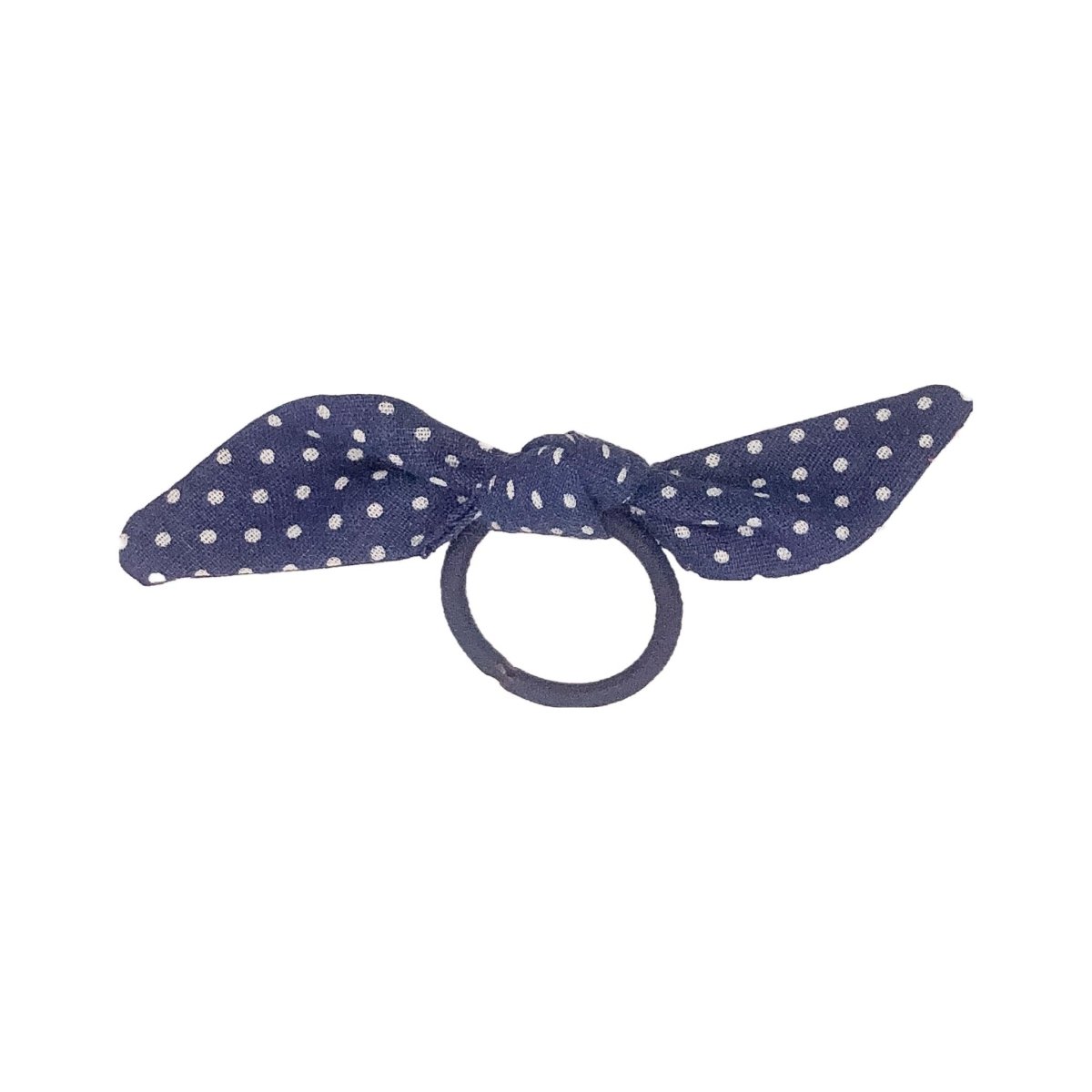 Navy Polka Dot Toddler Ponytail Holder - Hilltop Lane Boutique