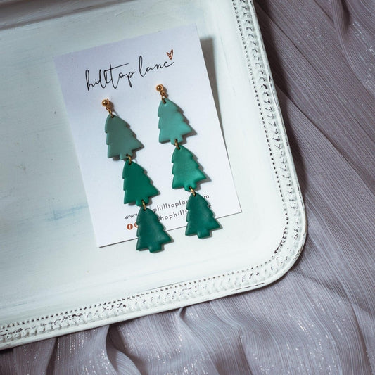 OMBRE CHRISTMAS TREE DANGLES - Hilltop Lane Boutique