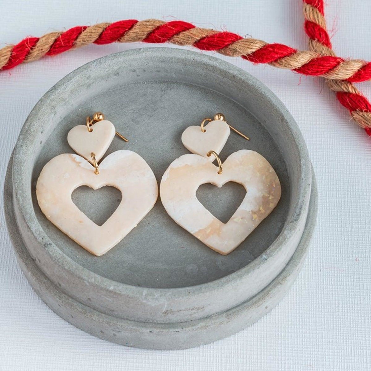 Soulshine | Opal Clay Heart Earrings - Hilltop Lane Boutique