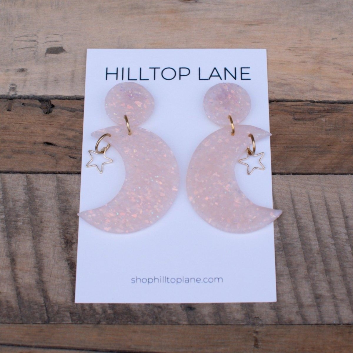 Mallory | Opal Crescent Moon Clay Earrings - Hilltop Lane Boutique