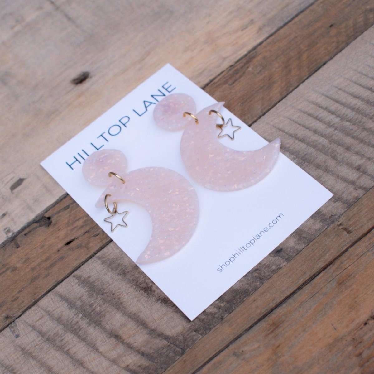 Mallory | Opal Crescent Moon Clay Earrings - Hilltop Lane Boutique