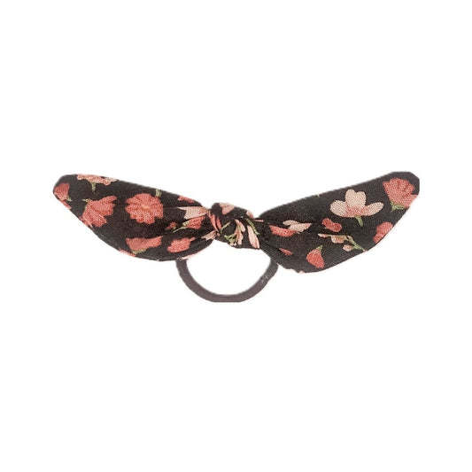 Vintage Black Floral Toddler Ponytail Holder - Hilltop Lane Boutique
